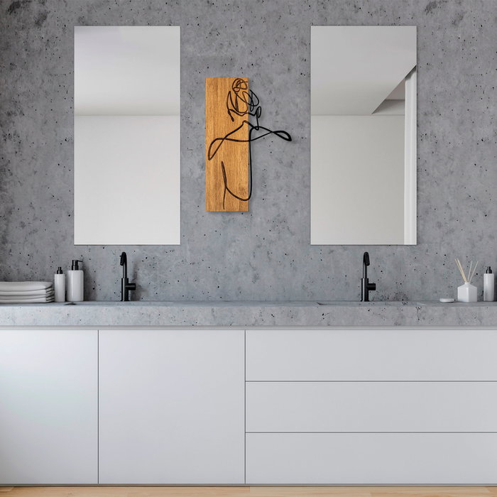 Wallity MA-295 Accesorio de Pared de Madera y Metal Nogal y Negro Wallity MA-295 Accesorio de Pared de Madera y Metal Nogal y Negro